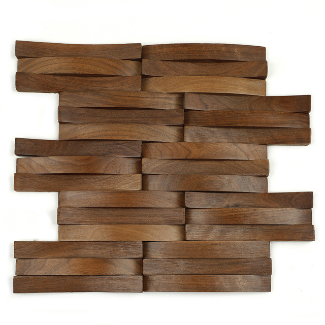 Wood Mosaic Tiles Natural Decorative Wall Panels for Interior Design and Eco Friendly Spaces