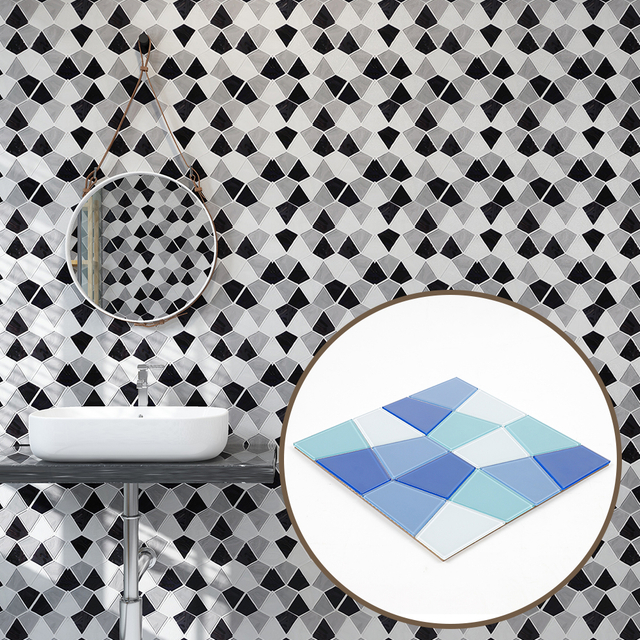Special Shape Glass Mosaic Waterproof UV Resistant Decorative Glass Mosaic Durable and Unique Artistic Glass Tiles