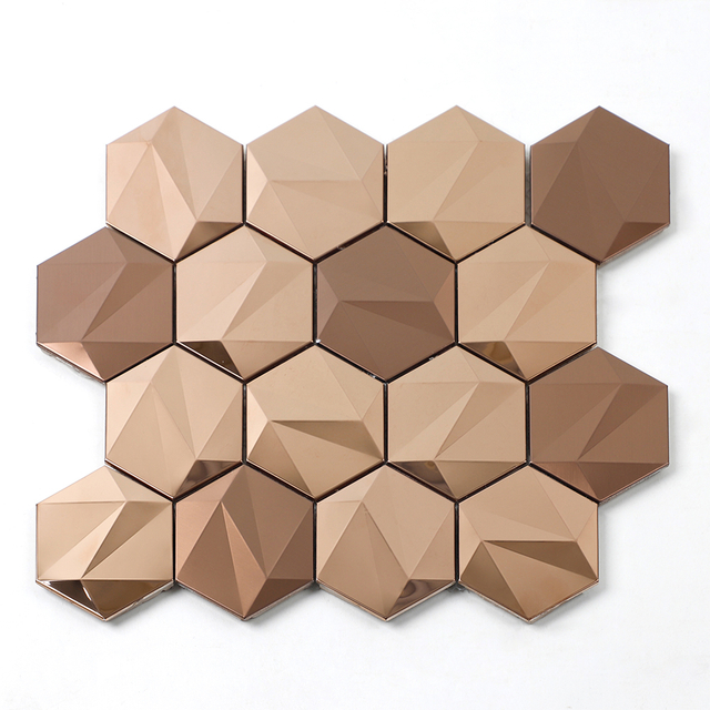 Metal Mosaic Tiles Waterproof Rust Resistant Low Maintenance Decorative Wall Panels for Interior Design