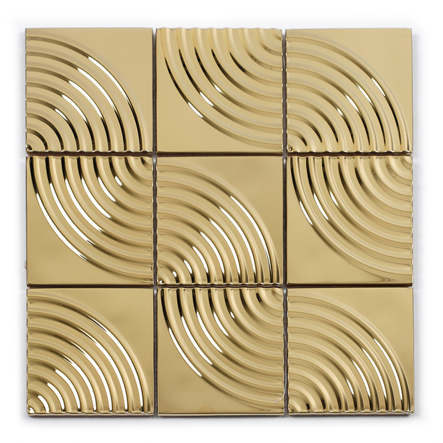 Metal Mosaic Tiles Stainless Steel Aluminum Decorative Wall Panels for Kitchen and Bathroom