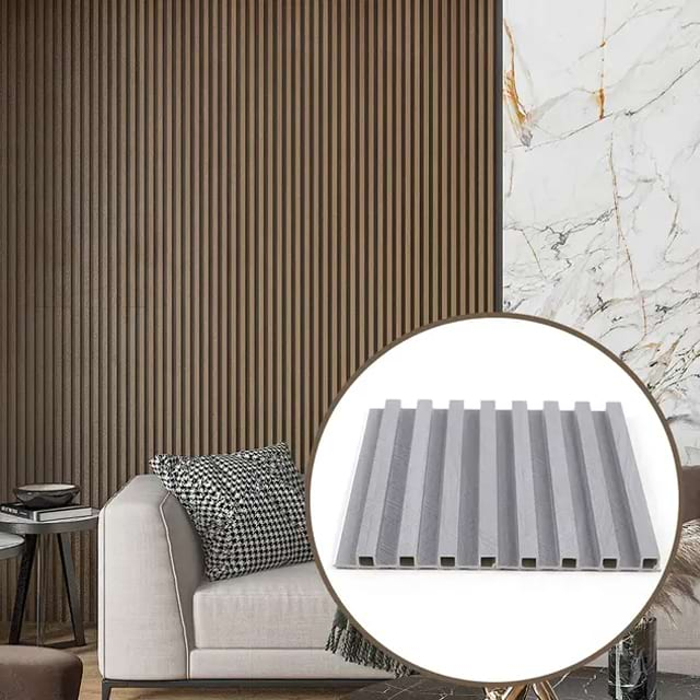 WPC Fluted Wall Panel wpc wall panel is used for interior decoration waterproof, fireproof and environmental protection