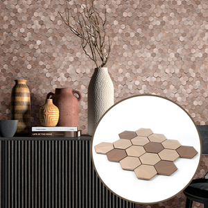 Metal Mosaic Tiles Waterproof Rust Resistant Low Maintenance Decorative Wall Panels for Interior Design