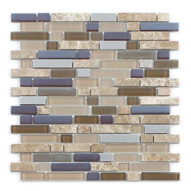 Glass-Stone Mixture Mosaic Tiles for Creative and Stylish Interior Wall Designs