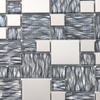 Metal Glass Mixing Mosaic Tiles Modern Decorative Wall Panels Moisture Resistant and Durable