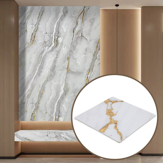 PVC Golden Film Marble Sheet – High-Gloss, Waterproof Durable Decorative Wall Panel 2.5MM thickness